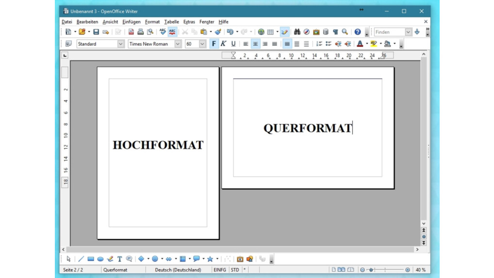 OpenOffice So schaltet ihr eure Dokumente ins Querformat NETZWELT