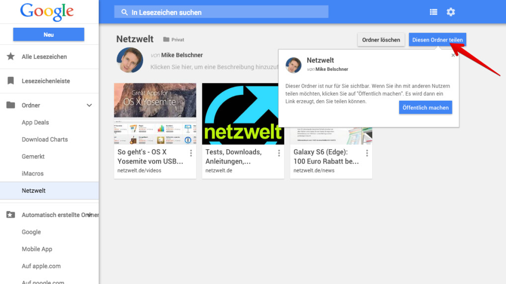 Google Bookmark Manager Lesezeichen intelligent verwalten NETZWELT