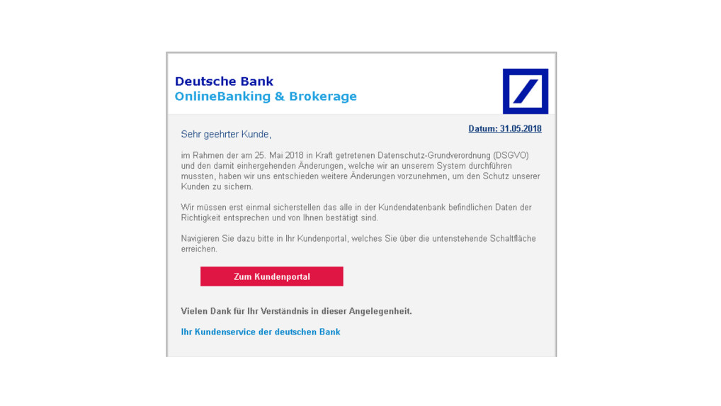 Deutsche Bank-Phishing: Neue Warnung vor Spam-Mails | NETZWELT