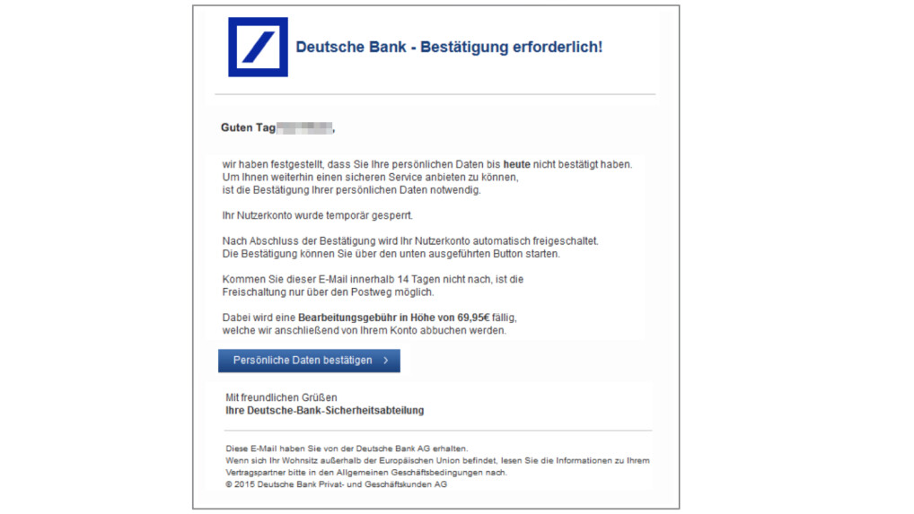 Deutsche Bank-Phishing: Neue Warnung vor Spam-Mails | NETZWELT