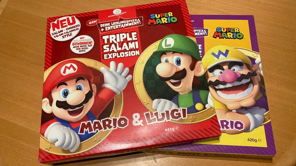 MarioPizza bei Aldi im Angebot SalamiExplosion und VierKäseWucht
