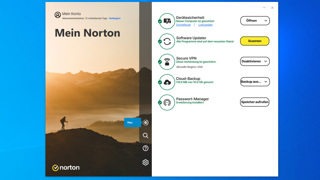 Norton 360: Das Antivirenprogramm im Überblick - Bild 1 von 5