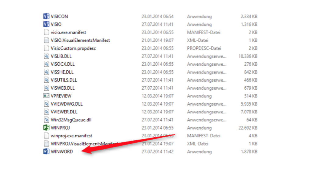 Microsoft Word mit zuletzt verwendetem Dokument öffnen ...