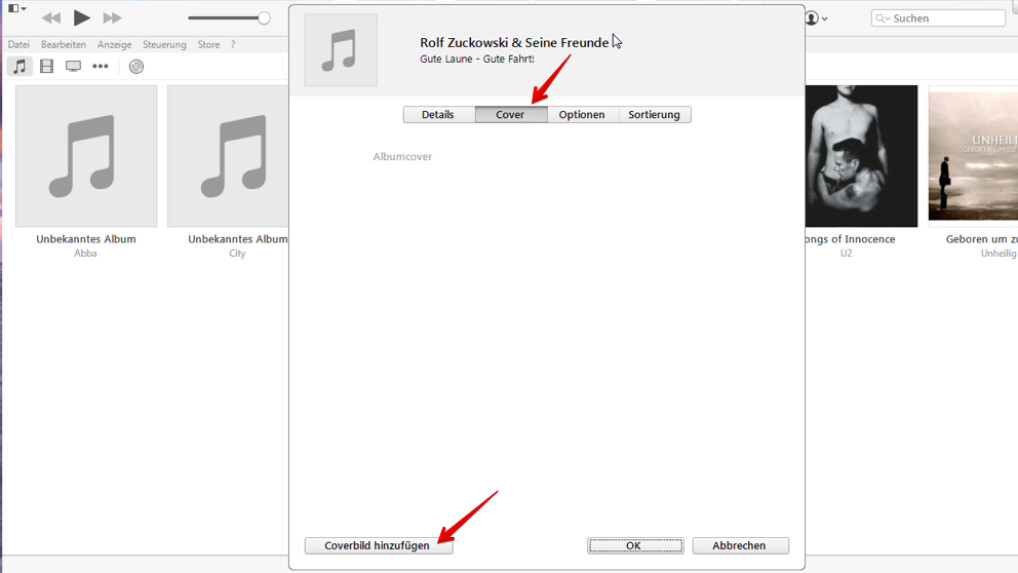 Cover für Album in der Mediathek hinzufügen - Bild 4 von 6
