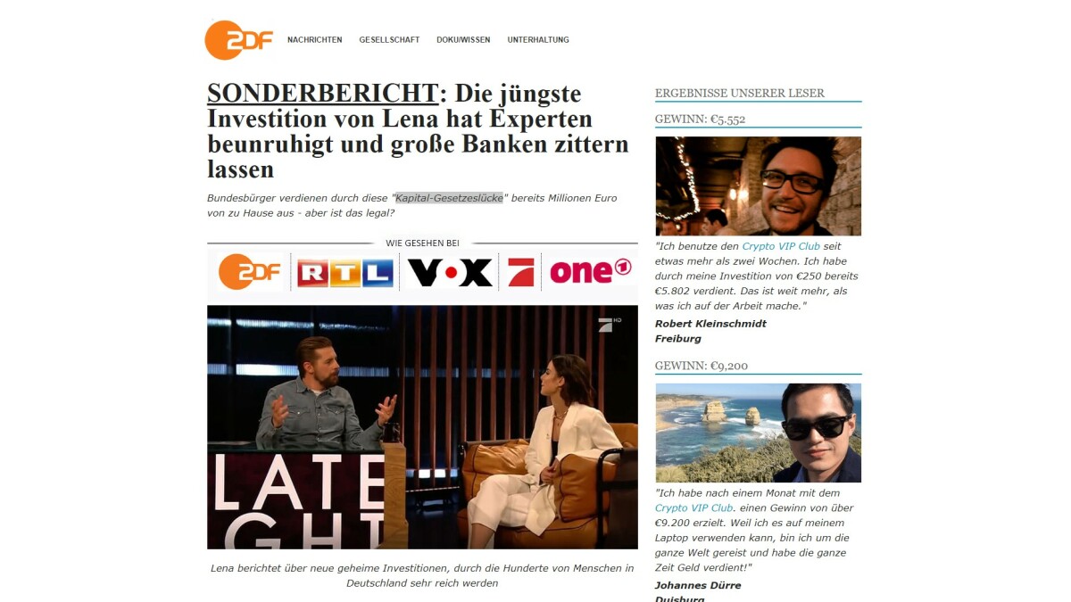 Webseite im Fake-Check: Sängerin Lena durch Auto-Trading reich?