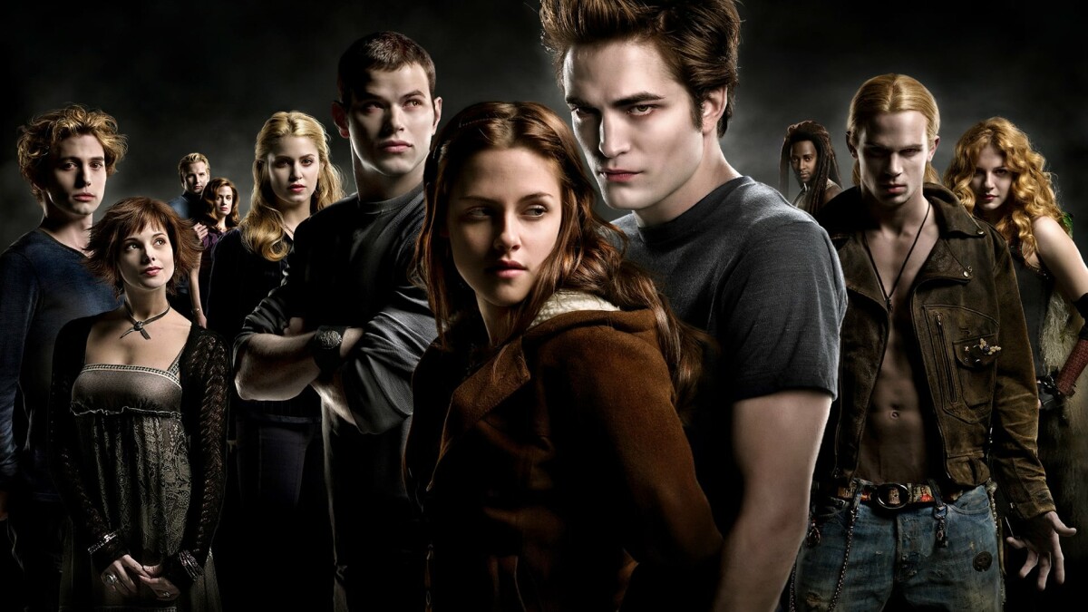 A la derecha de la imagen están los vampiros enemigos Victoria, Laurent y James.