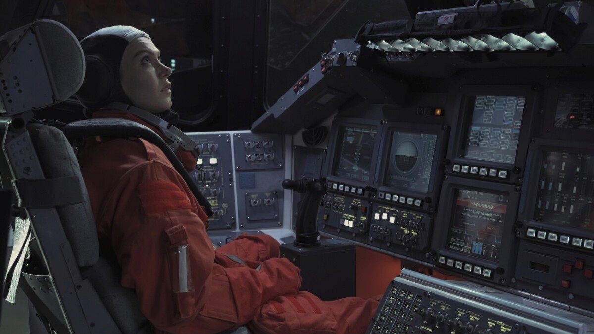 Renée Picard during mission training in the simulator
