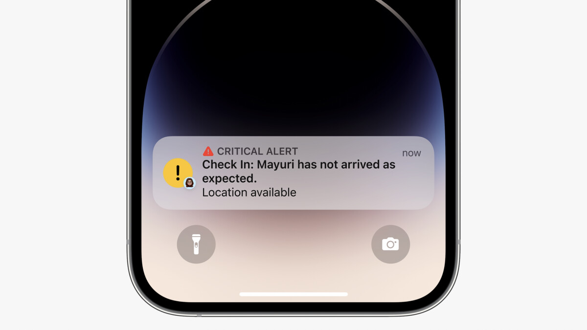 "Check in" tells your contacts whether you have arrived home safely.