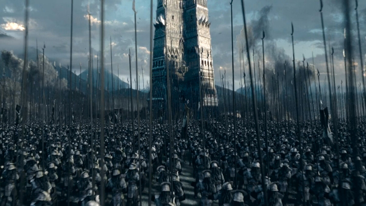 The Lord of the Rings: Saruman's fortress of Isengard with the Orthanc tower.