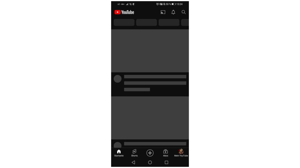 YouTube está experimentando interrupciones actualmente.  La aplicación ya no muestra vídeos.
