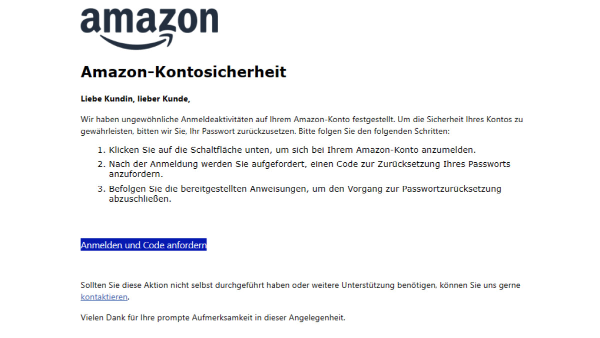 Phishing en Amazon.