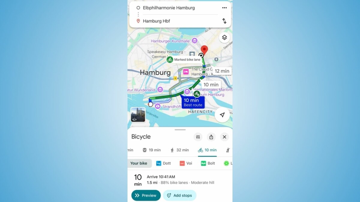 Gro es Update bei Google Maps - Neue Fahrradnavigation Google Maps App Zeigt Markierte Radwege Steigungen Alternativrouten 439192 