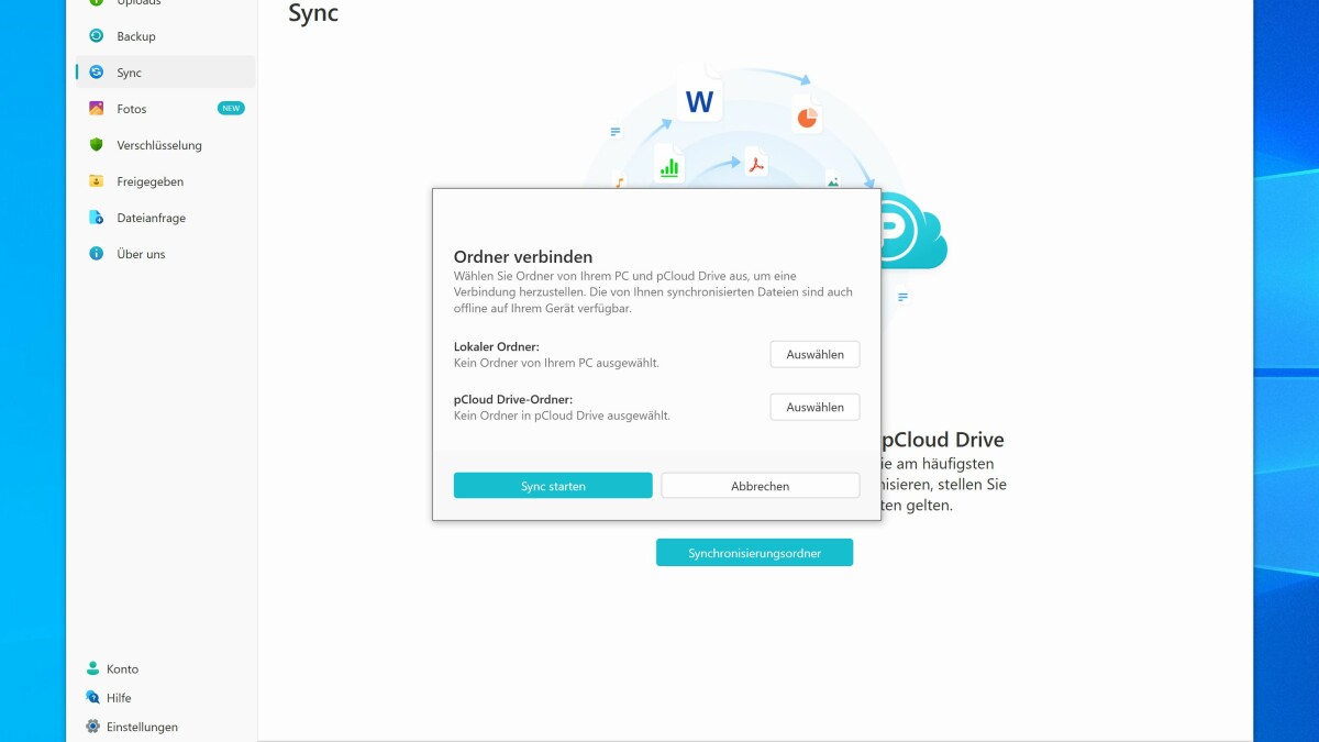 Das Menü von pCloud ist etwas ungewöhnlich eingebaut, dank der Menüführung am rechten Rand aber übersichtlich.