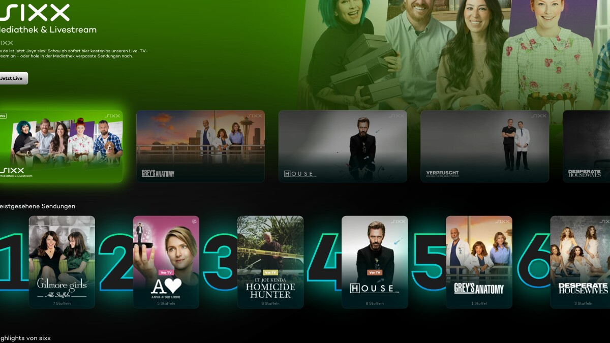 Für jeden TV-Sender gibt es eine eigene Übersichtsseite, die die wichtigsten Inhalte, Highlights und Neuheiten zeigt.