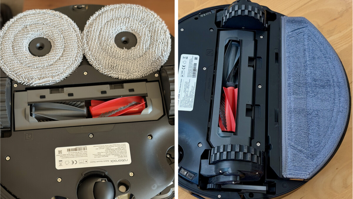 Der Roborock Saros 20 wischt mit zwei 200 Mal pro Minute rotierenden Mopp-Pads, der Saros 20 Sonic mit einem 4000 Mal pro Minute vibrierenden Mopp.
