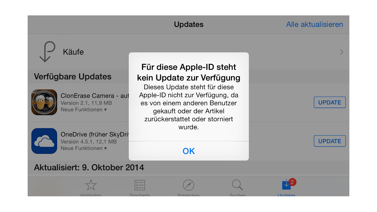 App StoreFehler beseitigen Für diese AppleID steht kein Update zur Verfügung NETZWELT