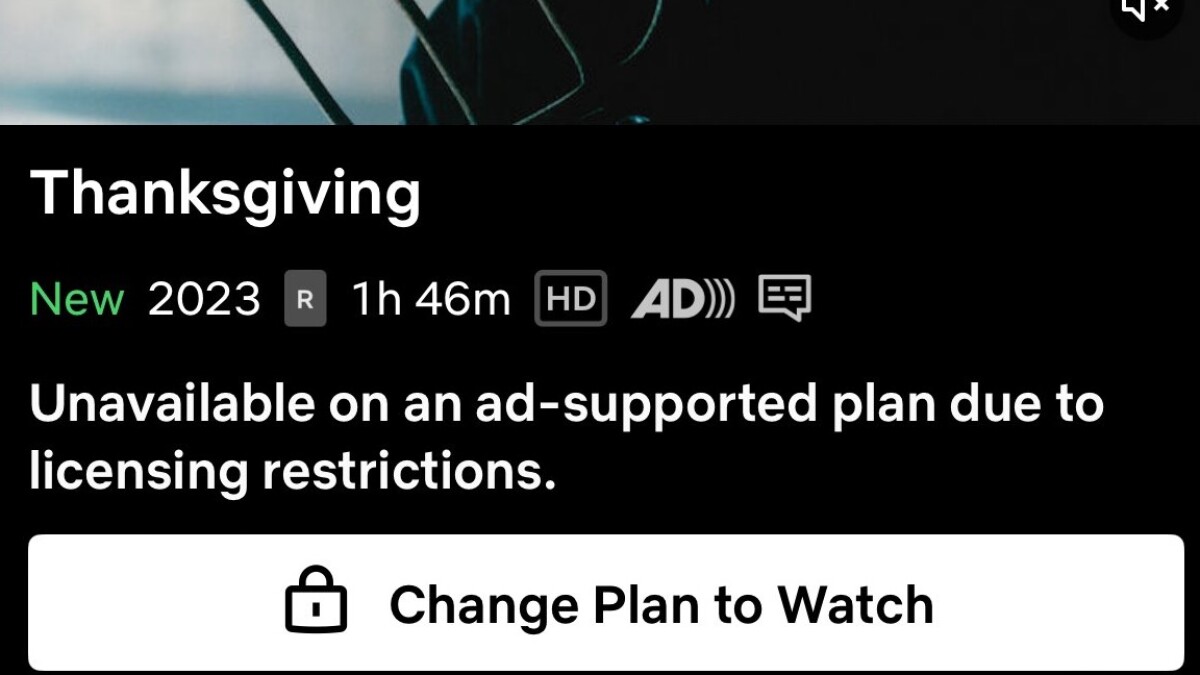 "Thanksgiving" is only available in more expensive subscriptions