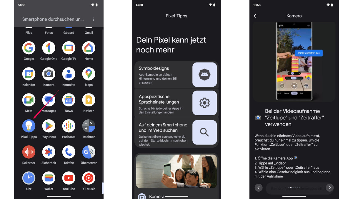 Dans les astuces pixel, vous trouverez des informations complètes sur votre smartphone pixel.