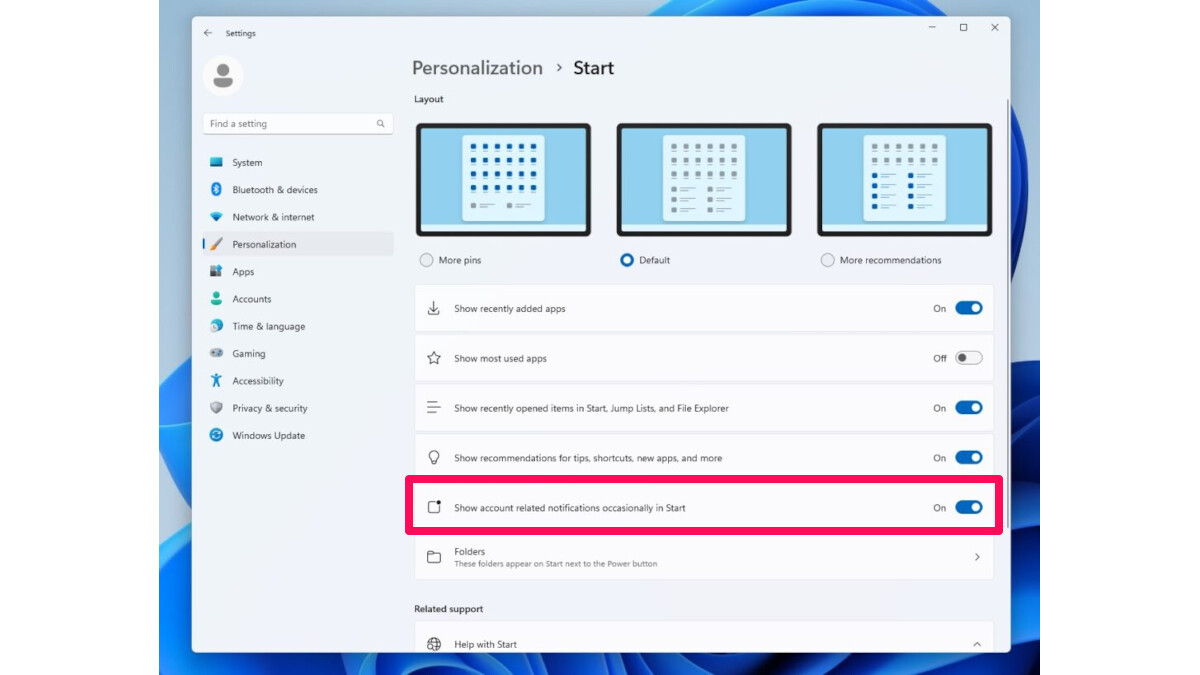 Wer von zusätzlichen Werbeeinblendungen in Windows 11 genervt ist, kann sie künftig in den Einstellungen deaktivieren.
