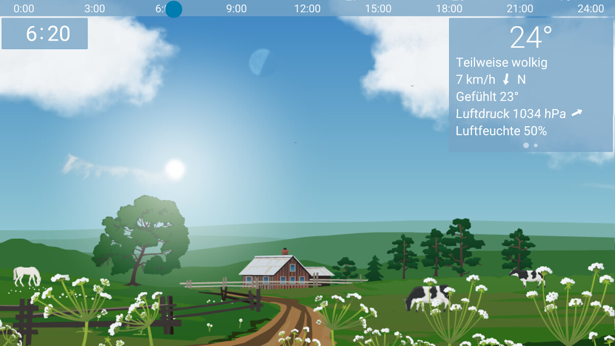 YoWindow zeigt euch die Wetterlage anhand animierter Landschaften oder "magischer" Bilder.