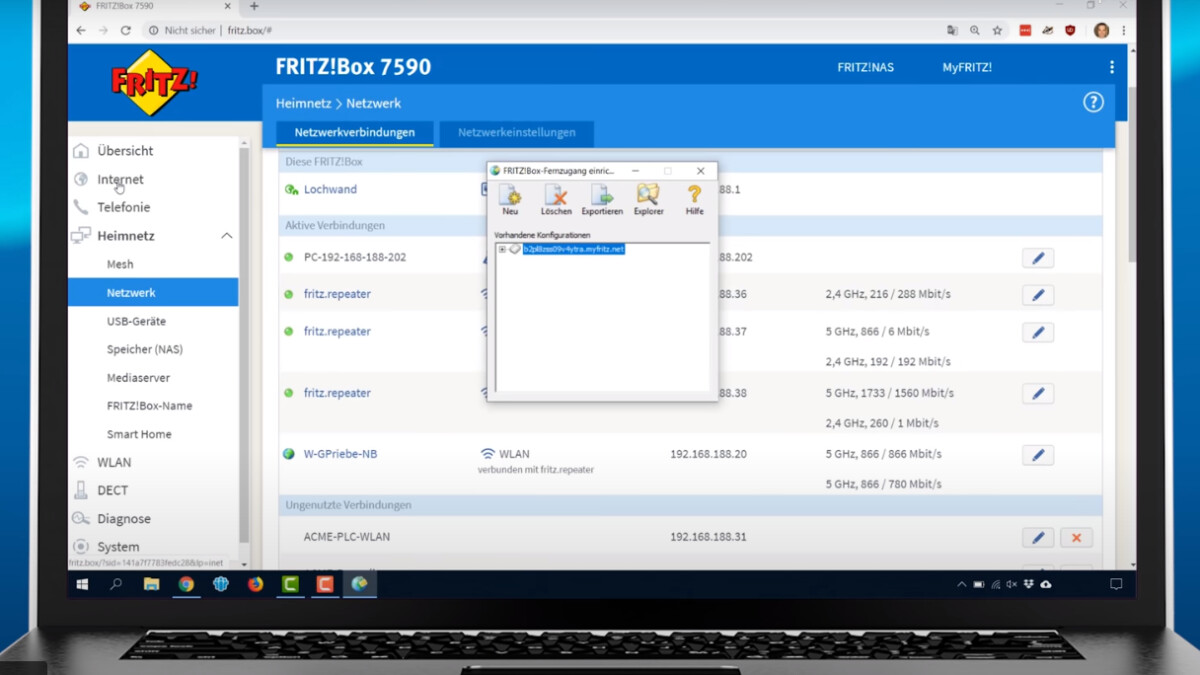 Über den Einrichtungs-Assistenten konfiguriert ihr die Verbindung.