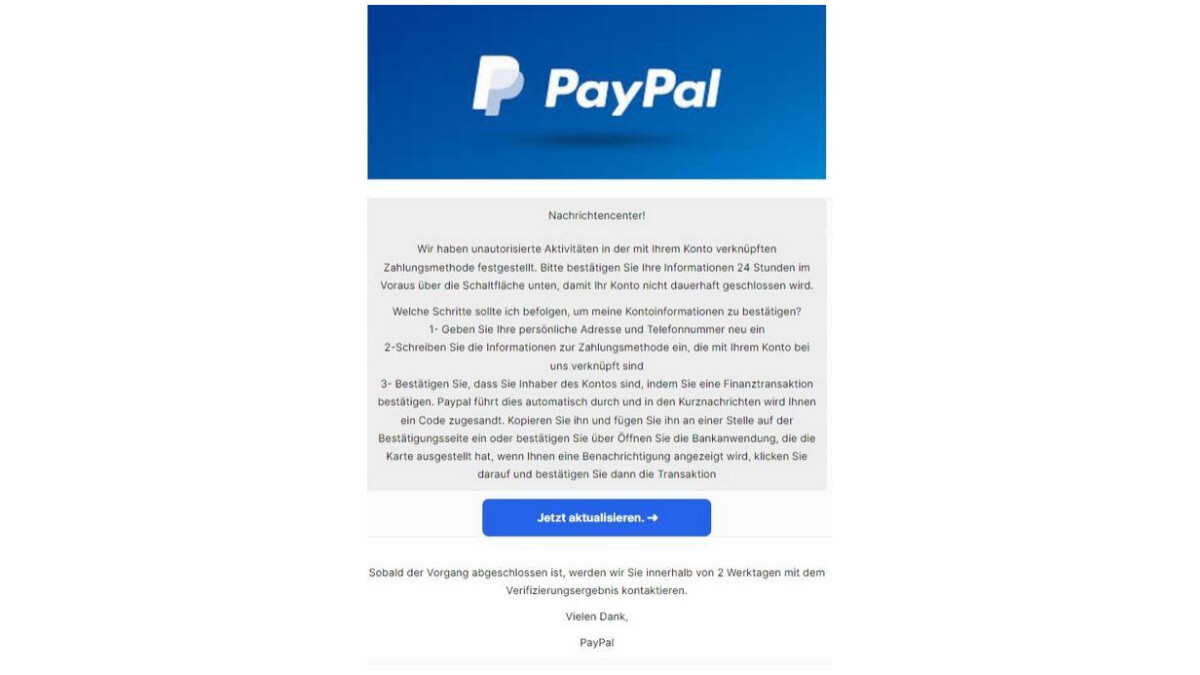 PayPal-Phishing: Betrüger wollen an euer Geld | NETZWELT