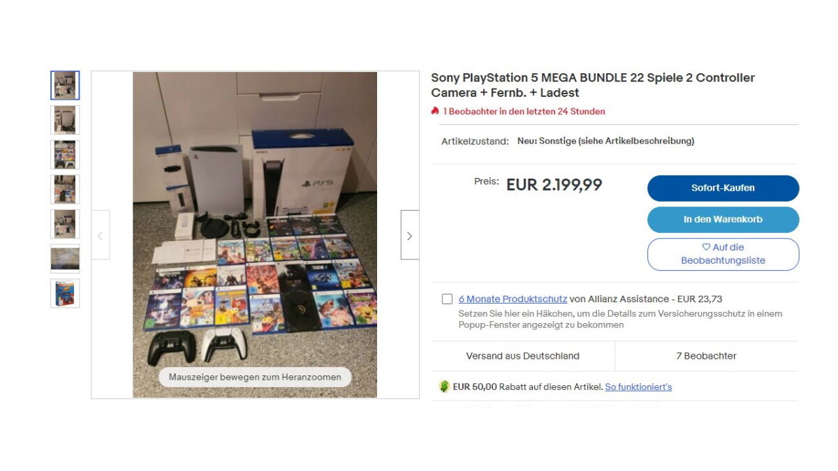 Back in January there was already a PS5 mega bundle available to buy on eBay.