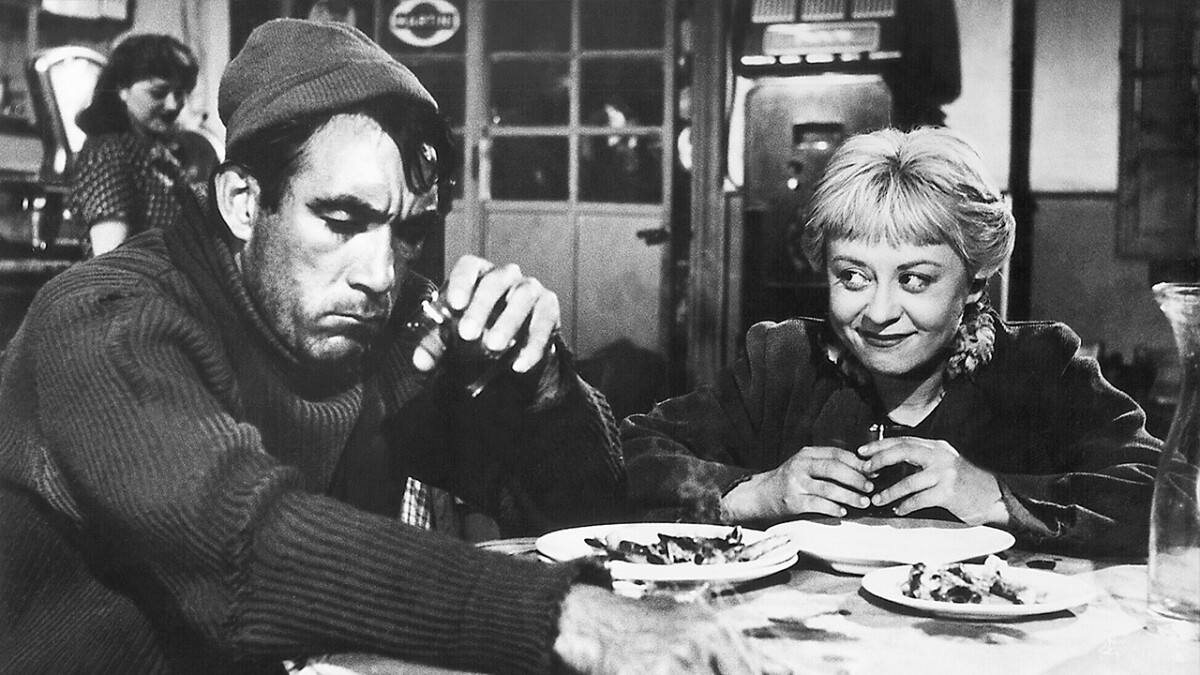 Gestatten, Zampano: Anthony Quinn berbicara di "La Strada" den seither vielbesungenen Kraftprotz dan fahrenden Schausteller.