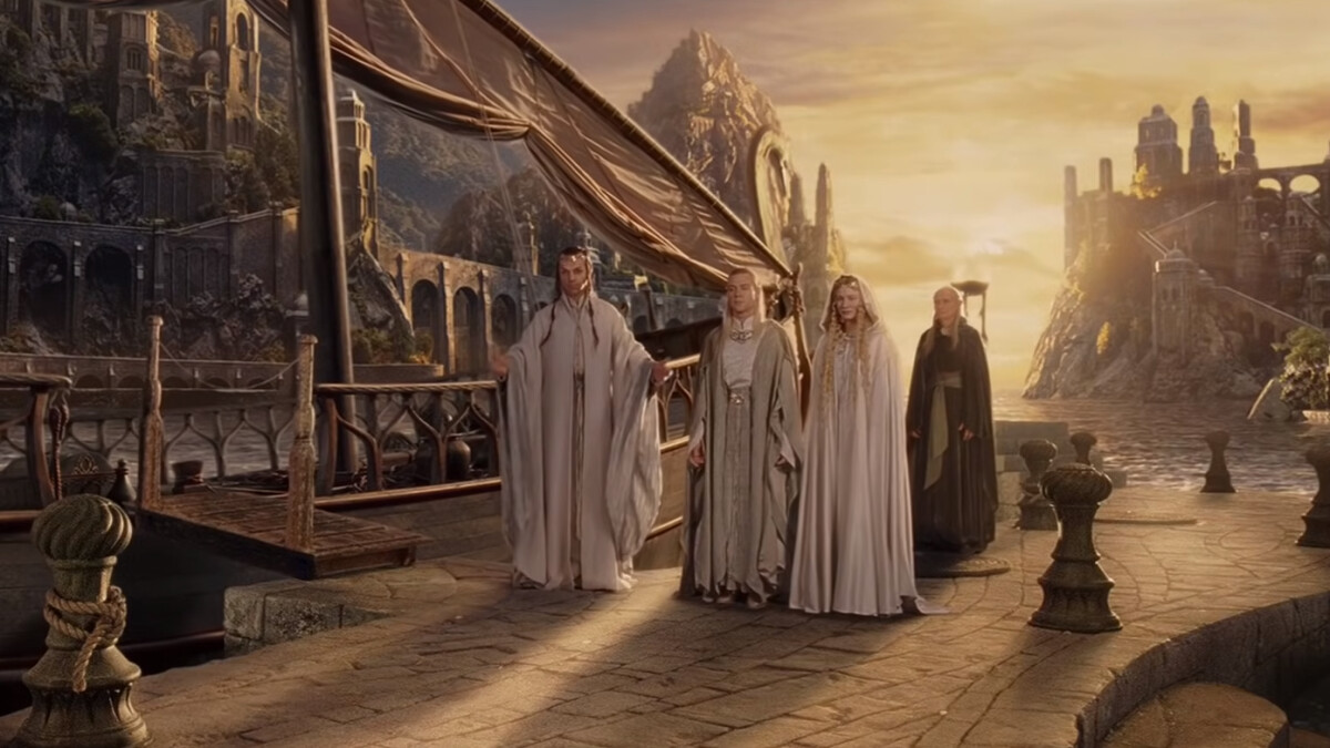 El Señor de los Anillos - El Retorno del Rey: Los Puertos Grises, Frodo viaja al oeste hasta Valinor.