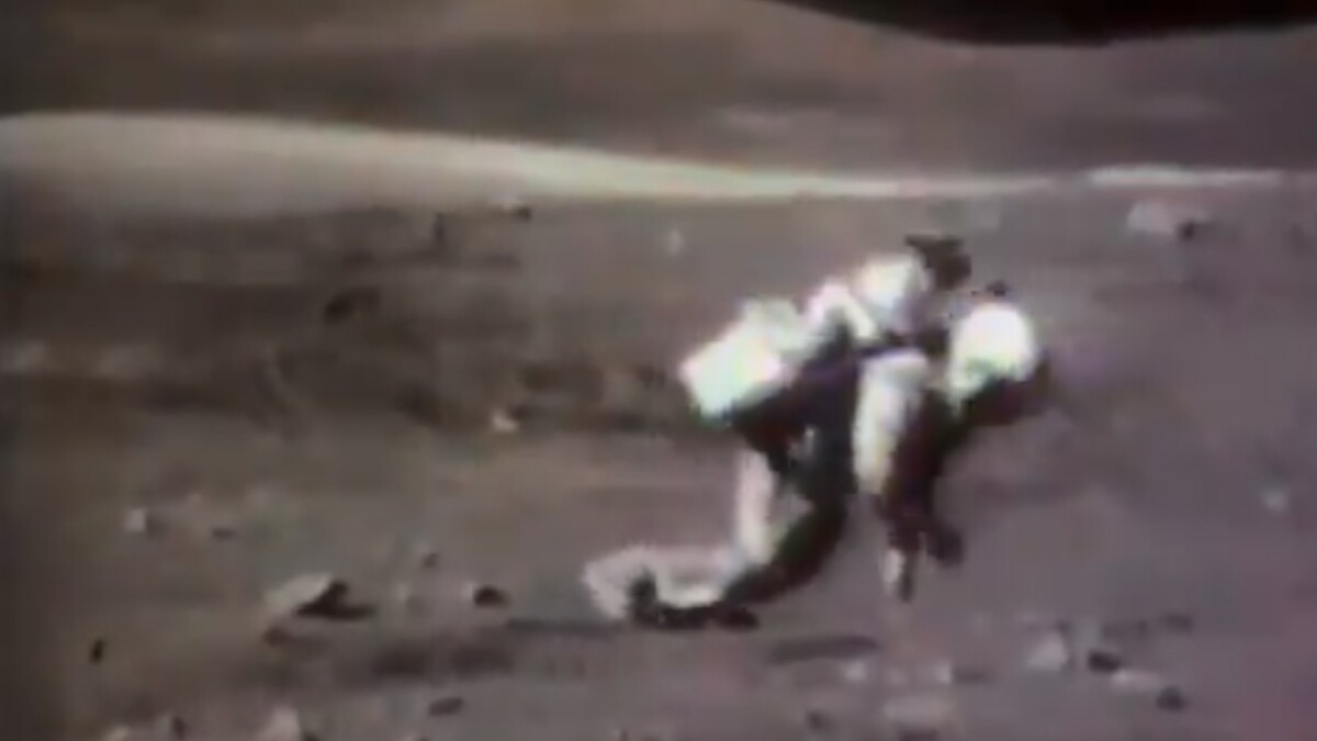 There it lays you down: moon walks are anything but harmless.  This is shown by NASA images from the 1970s.