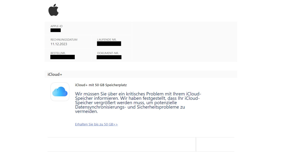 Este correo electrónico de phishing no proviene de Apple.