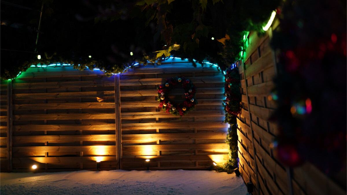 Govee LED spotlights create an atmospheric atmosphere in the garden