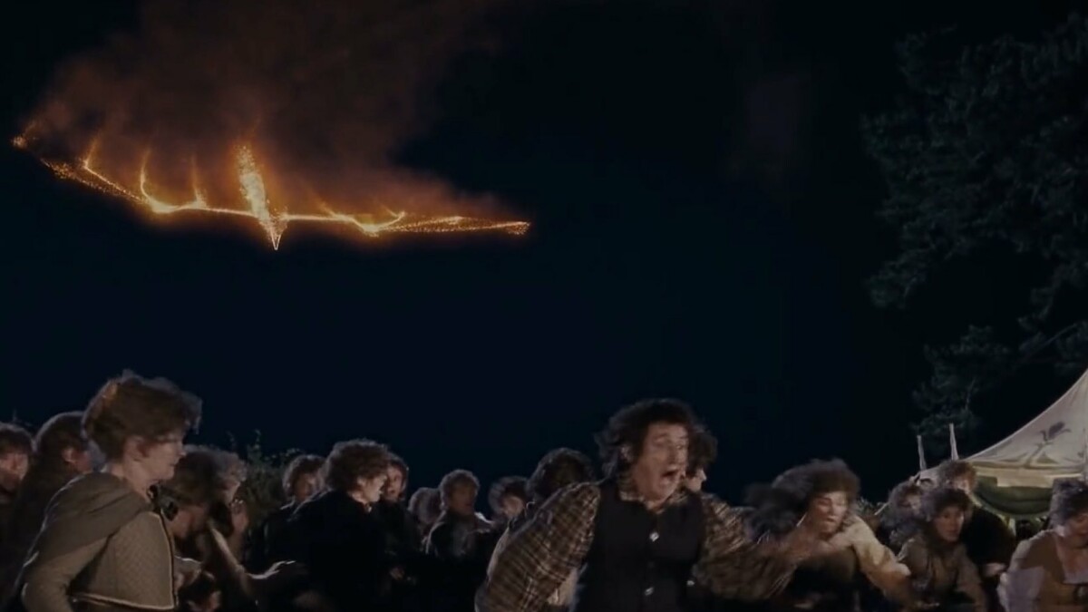El Dragón de Fuegos Artificiales en el cumpleaños de Bilbo
