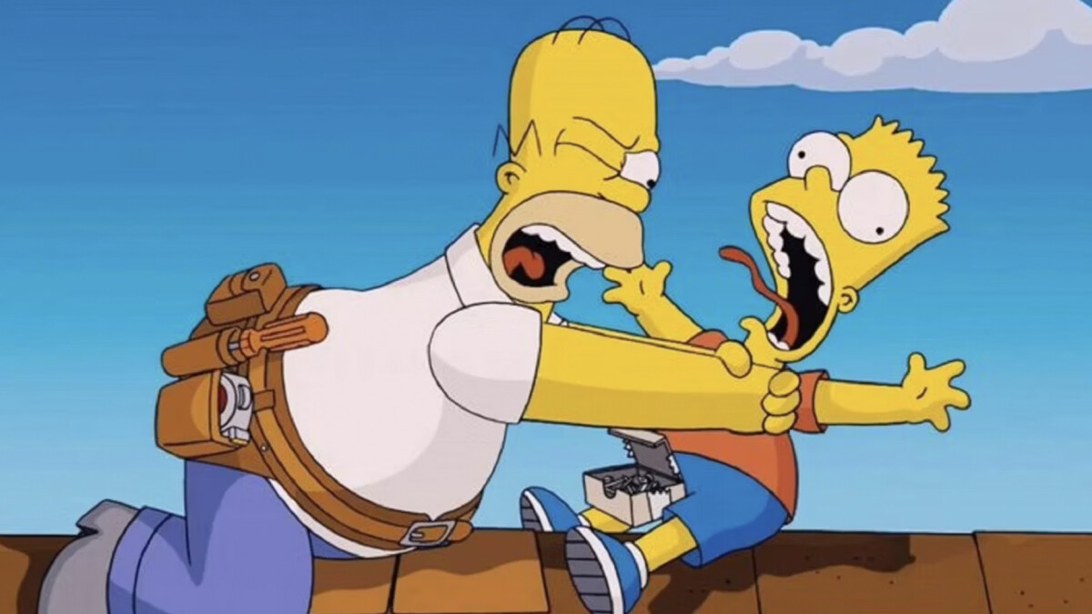 The Simpsons: Homer strangles Bart