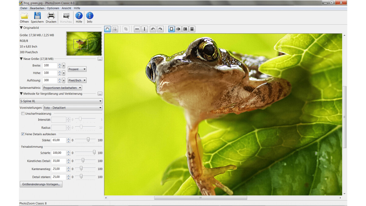 Mit PhotoZoom 8 könnt ihr eure Fotos vergrößern, verkleinern, bearbeiten und verbessern.