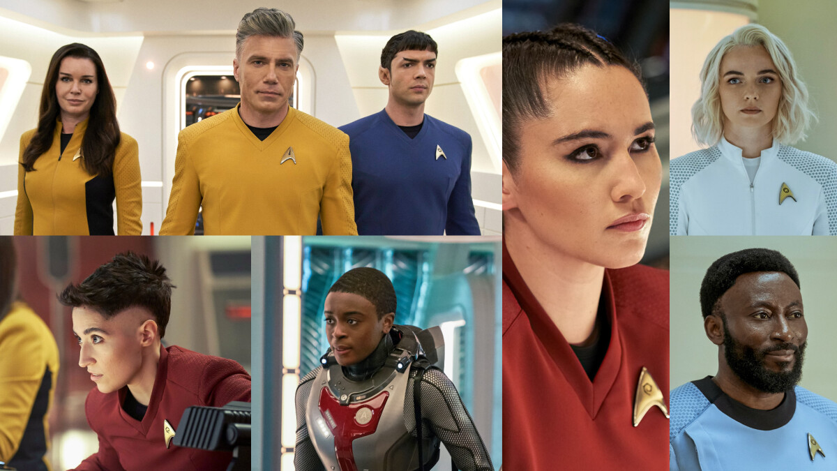 Star Trek Strange New Worlds: Captain Pike (Anson Mount), Una (Rebecca Romijn), Spock (Ethan Peck) and Co. - this is the new crew of the Enterprise!