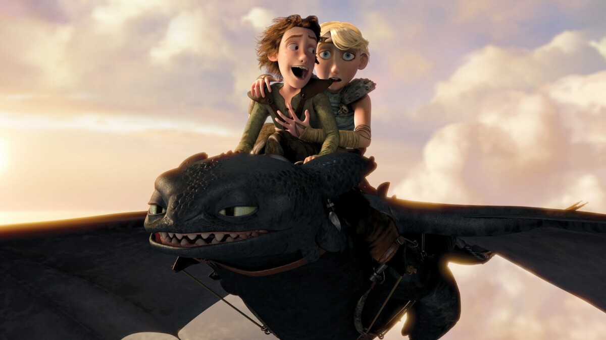 Harold et Astrid dans le film d'animation "Comment dresser votre dragon en toute simplicité"