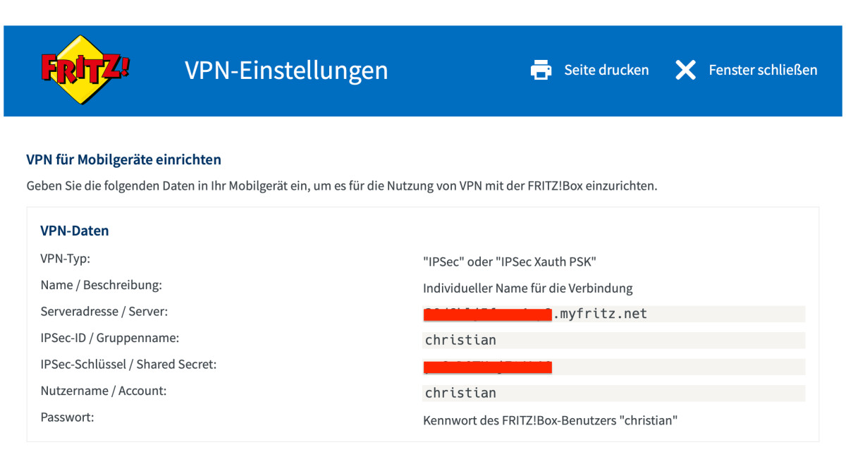 Die FritzBox erlaubt euch, eine VPN-Verbindung zum Heimnetz herzustellen.