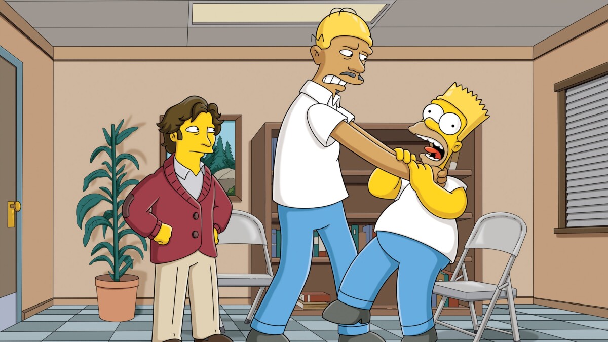 In "Because they don't know who they are strangling" Homer tastes his own medicine