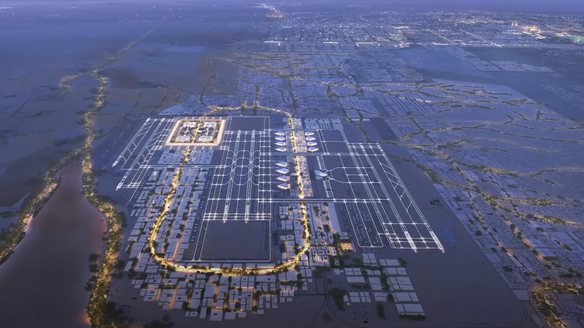 Un enorme aeropuerto está en fase de construcción.