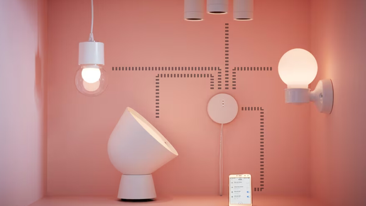 The smart Ikea Tradfri lighting system can be easily connected and controlled with voice control.