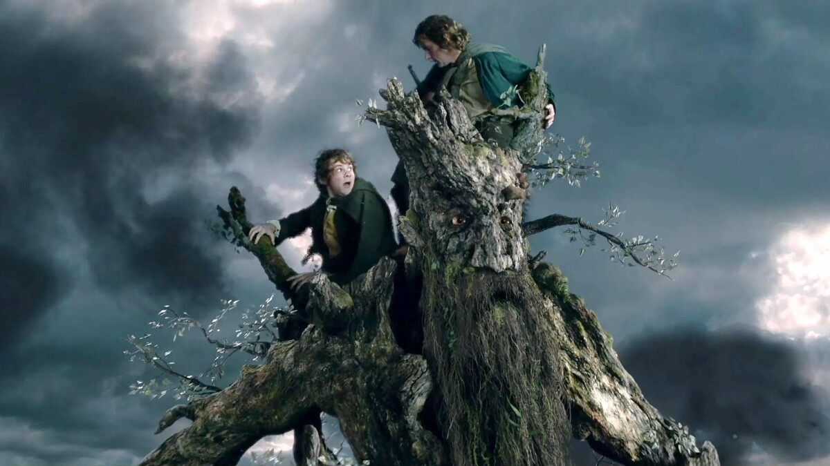 The Lord of the Rings: Merry and Pippin on Treebeard