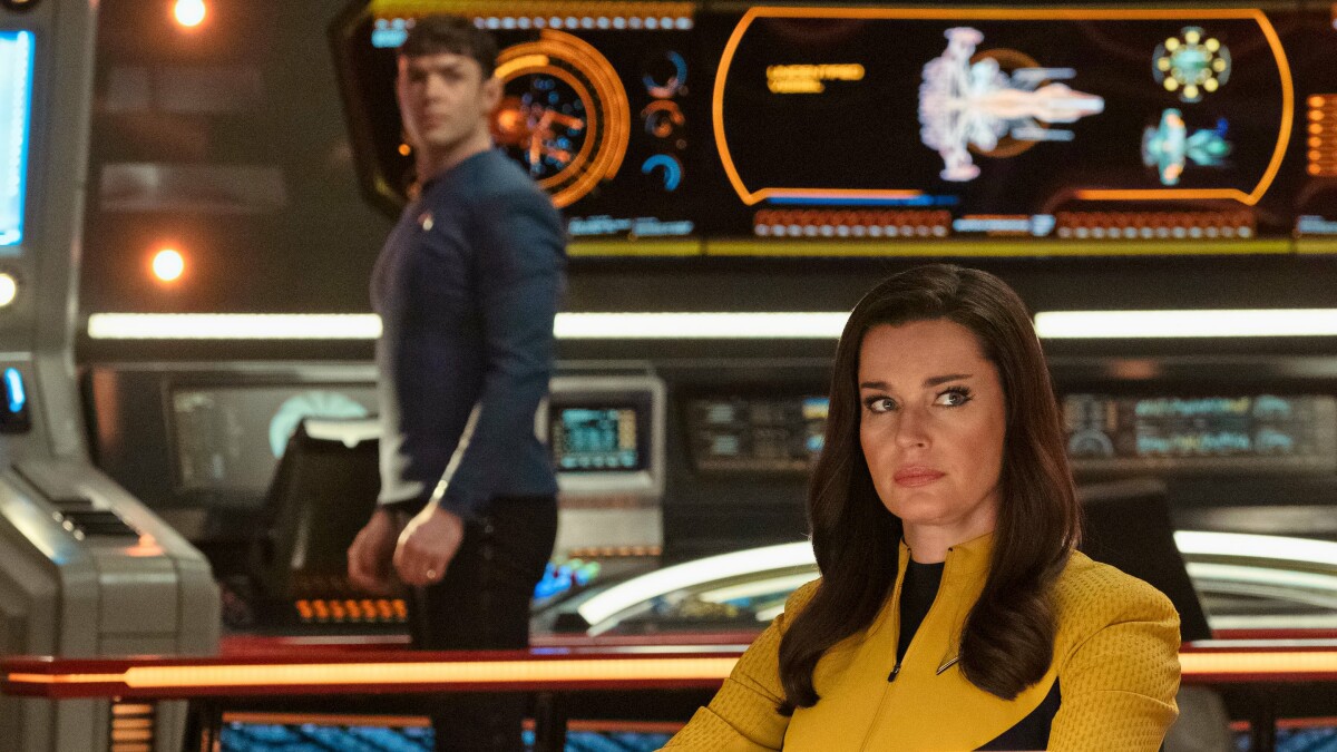 "Star Trek : d'étranges nouveaux mondes" Saison 2 : Rebecca Romijn dans le rôle d'Una Chin-Riley.