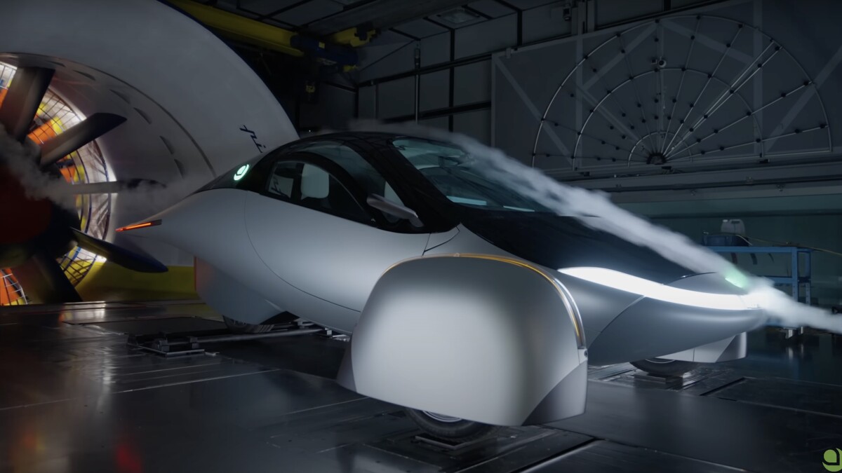 Solarauto von Aptera im Windtunnel von Pininfarina.