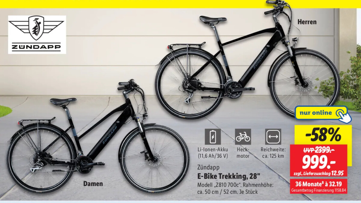 E-Bike-Schnäppchen bei Lidl: Zündapp Z810 700c im Prospekt