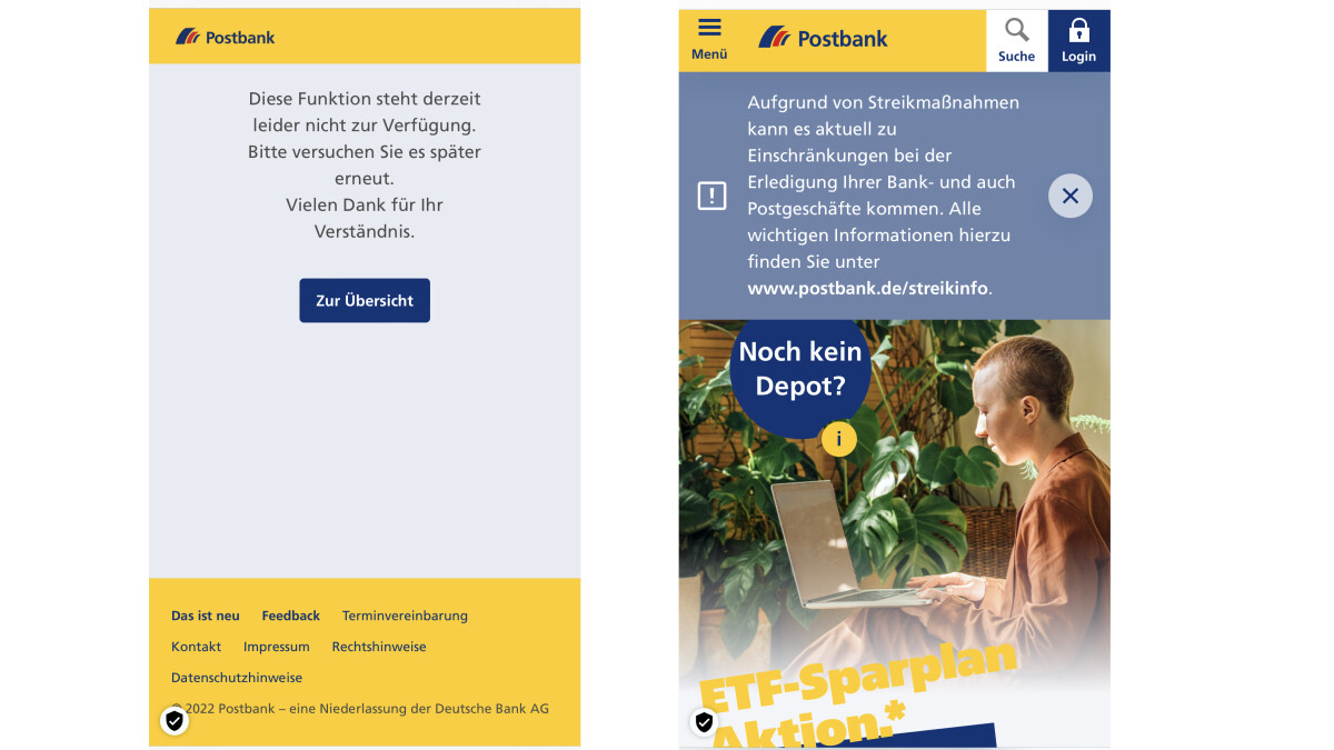 Streik Bei Der Postbank Jetzt Auch Noch Probleme Im Online Banking Netzwelt