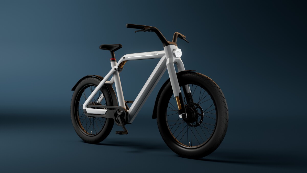 The VanMoof V is the brand's first high-speed bike.  It drives up to 50 km/h fast.