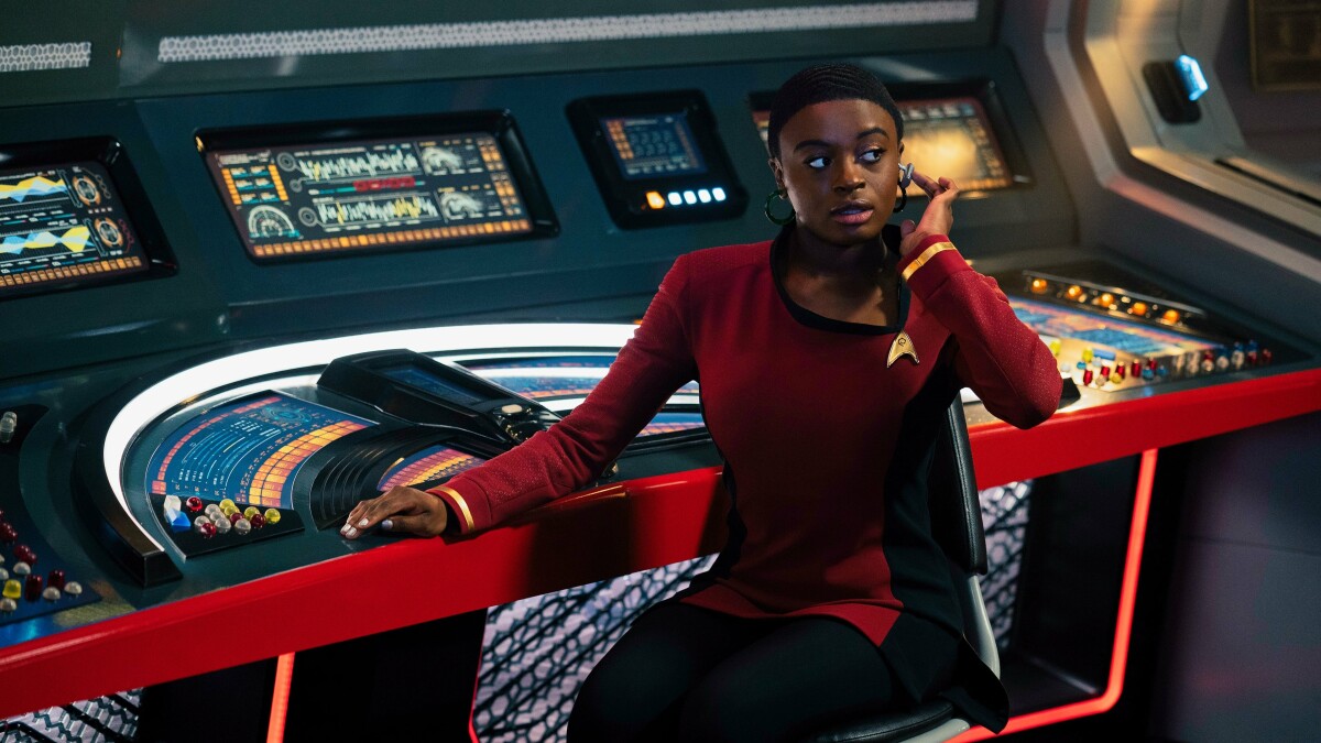 Star Trek Strange New Worlds: Celia Rose Gooding as Nyota Uhura.