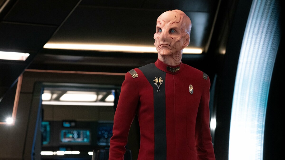 "Star Trek: Descubrimiento" Temporada 5: Doug Jones como Saru en el episodio 1 "La directiva roja".