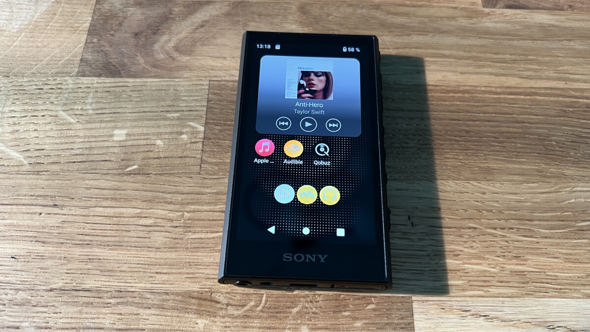 Der Homescreen des Sony NW-A306.